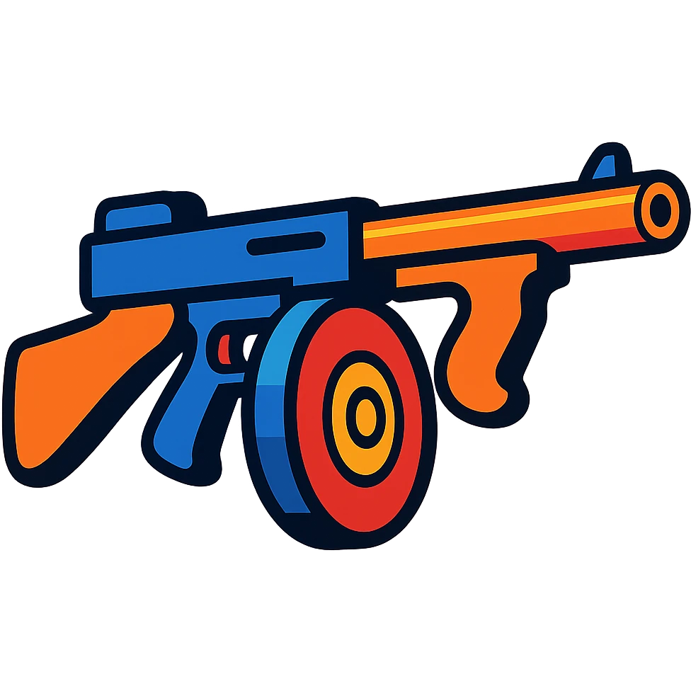 cartoon style tommy gun, no background emoji