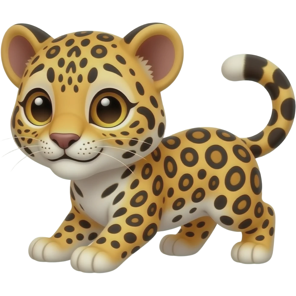 Cartoon leopard cub 2 playing emoji