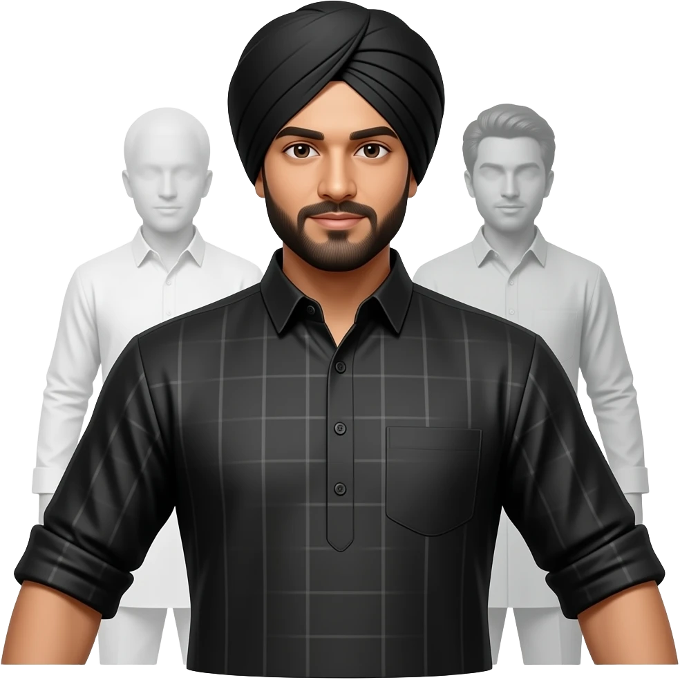 punjabi kurta pajama emoji just the outfit no peron in black emoji