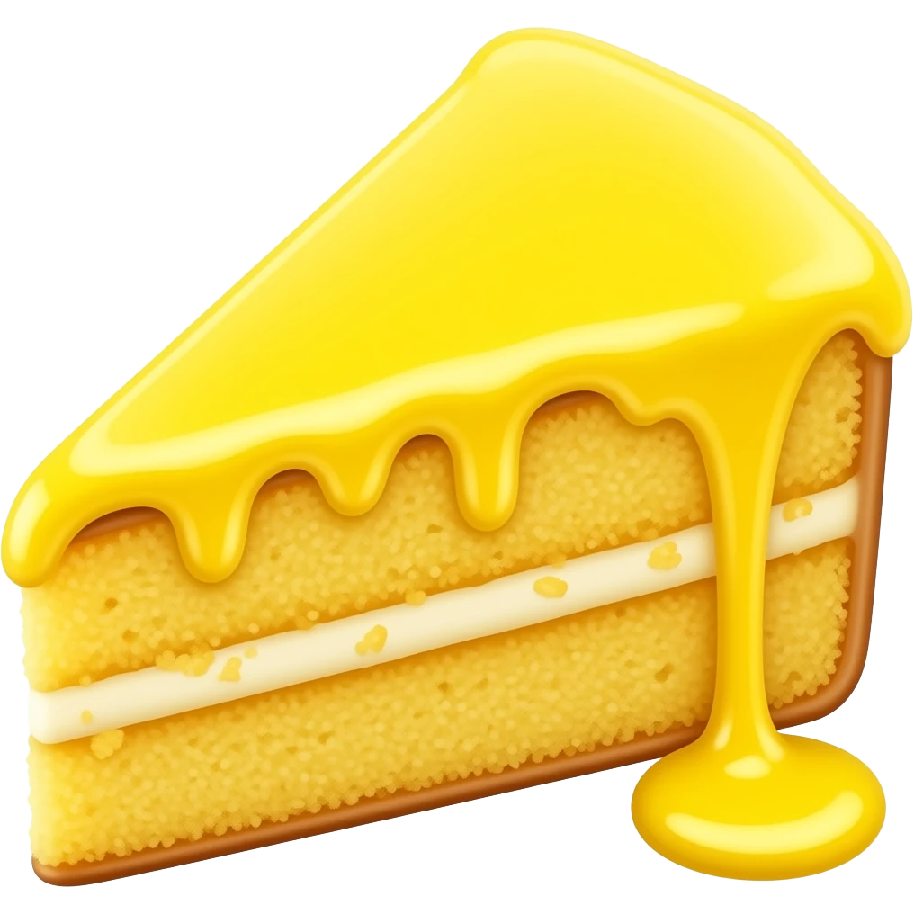 Lemon cake slice with dripping frosting emoji