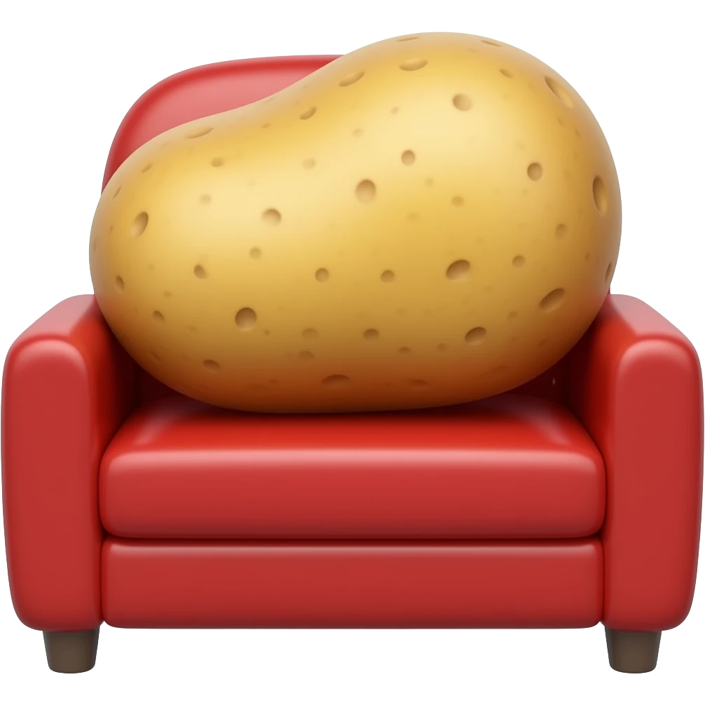 Potato on a red couch emoji