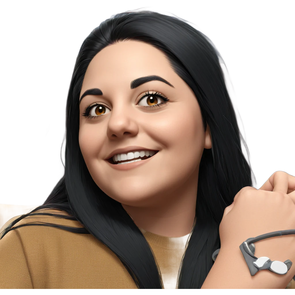 smiling girl with black hair emoji