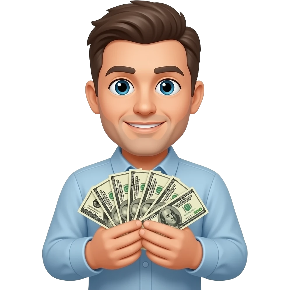 Money spread hold in hands emoji