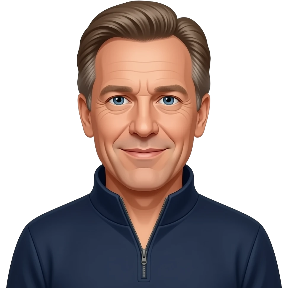 Jeffrey Epstein in a quarter zip emoji