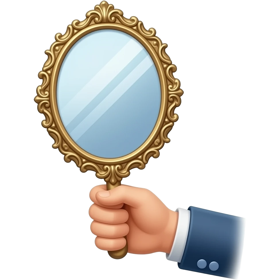 Hand vintage mirror emoji