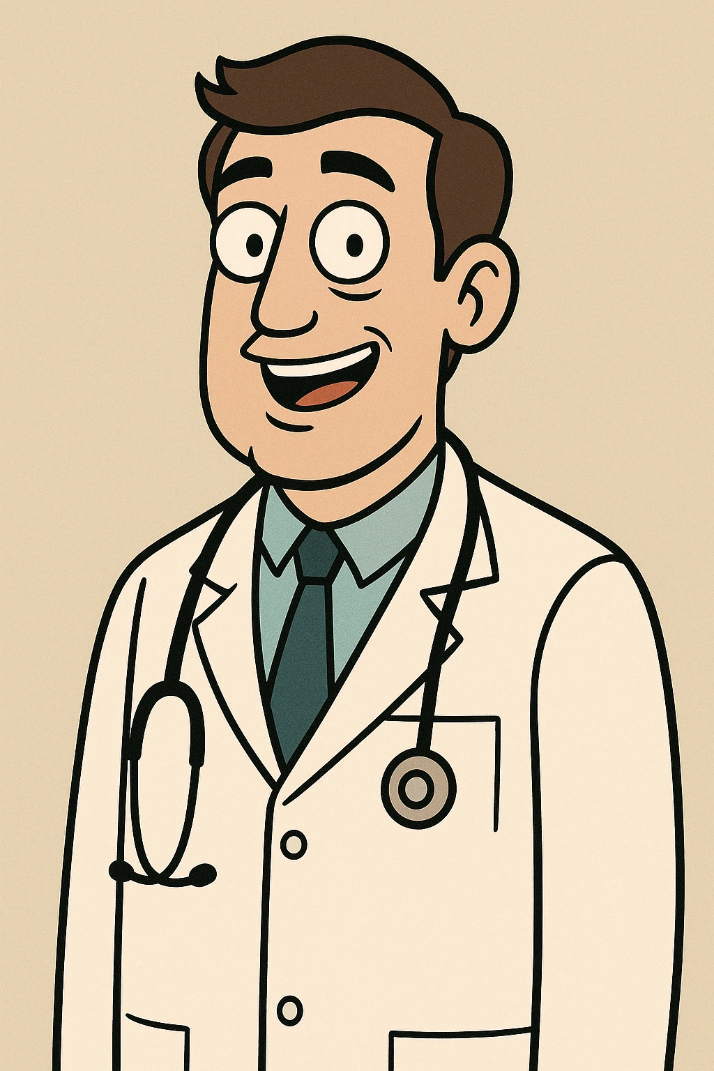 doctor, medical professional, stethoscope, friendly expression, white coat, cartoon style emoji