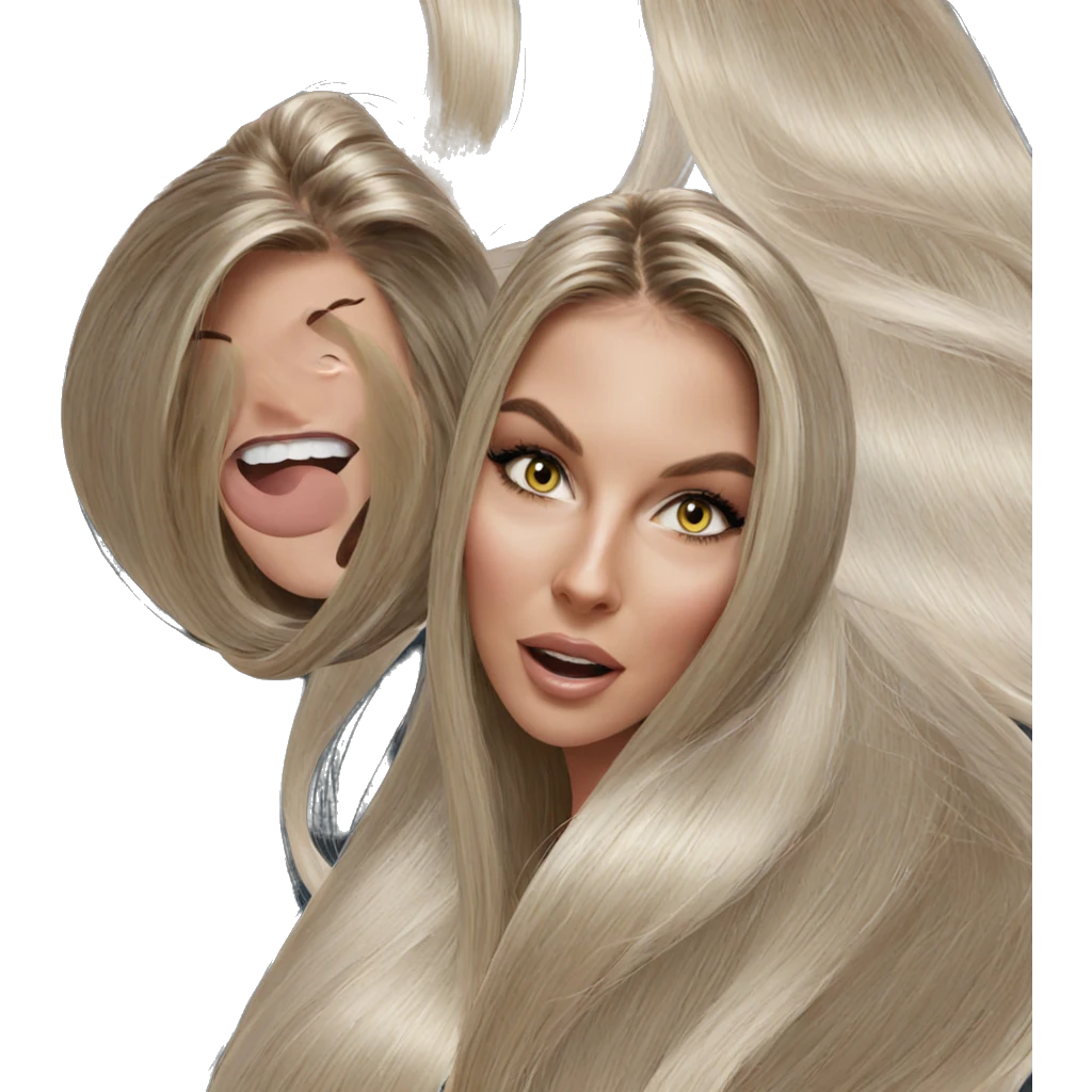 blonde girls with long hair emoji