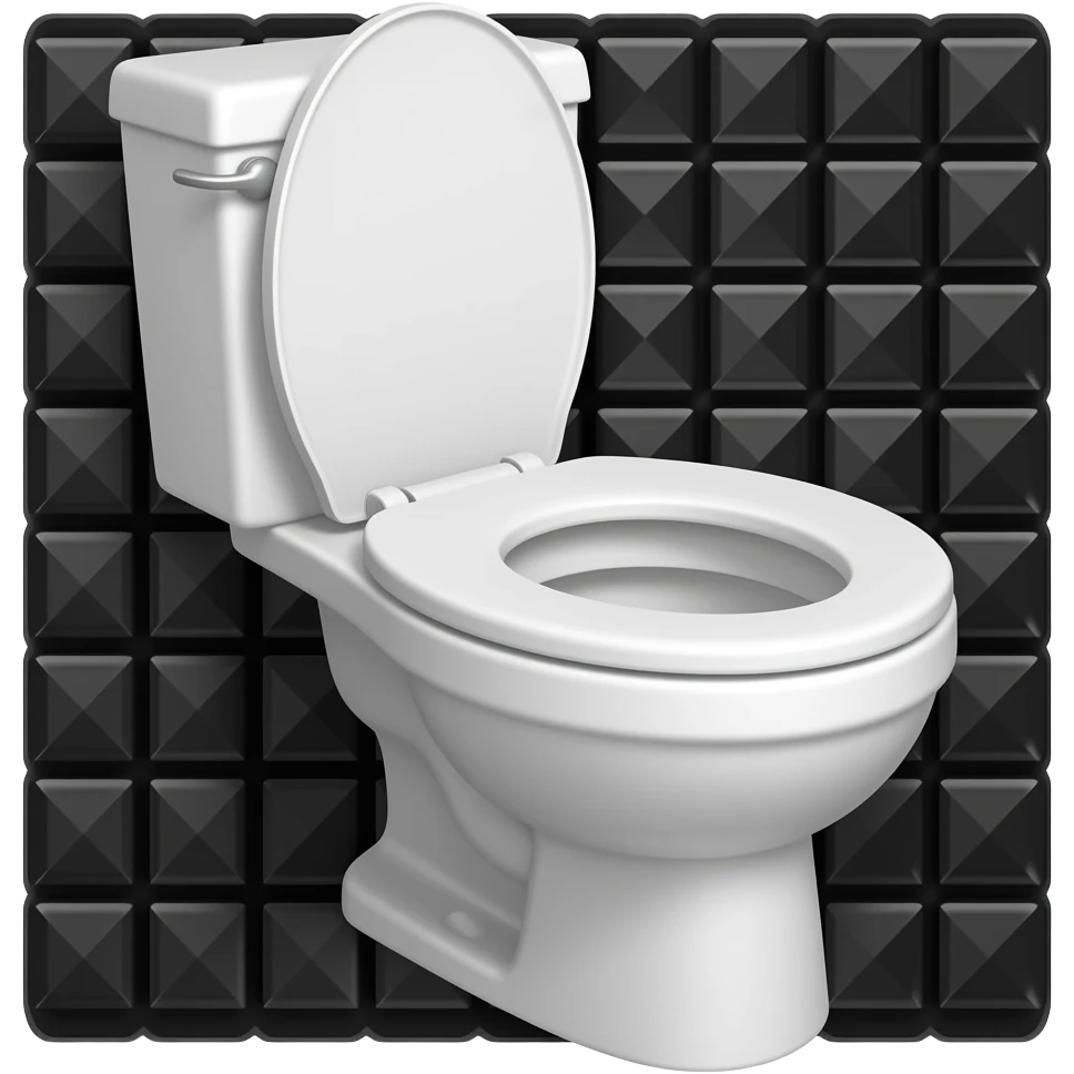 un wc blanc arrière plan noir emoji