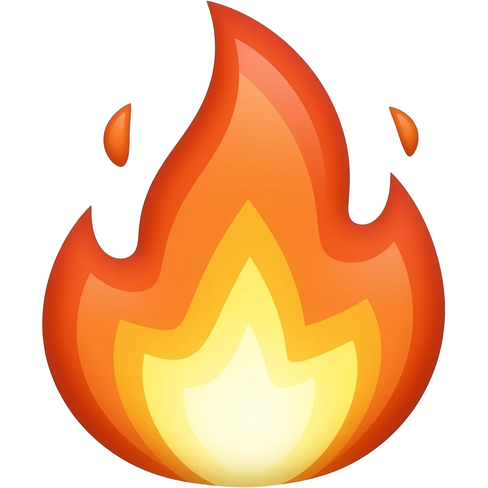 White Kuwaii fire emoji emoji