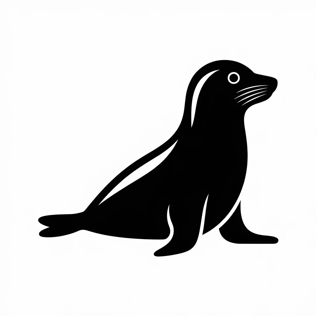 Seal icon black silhouette emoji