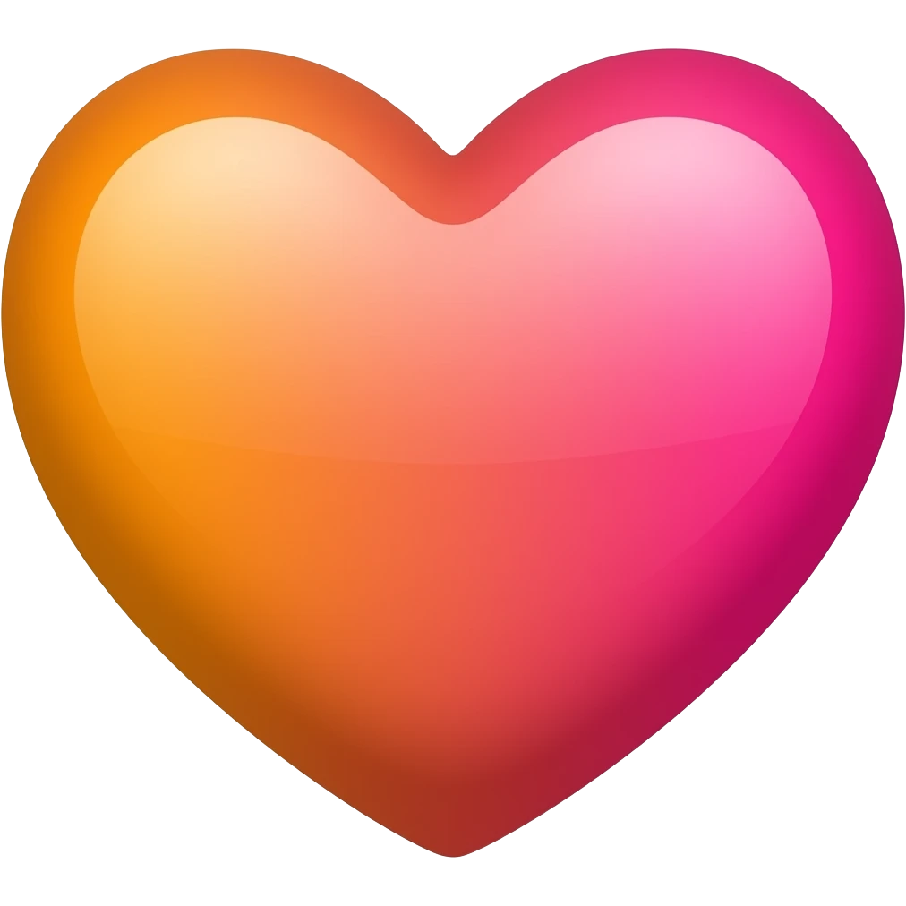 orange and hot pink heart emoji
