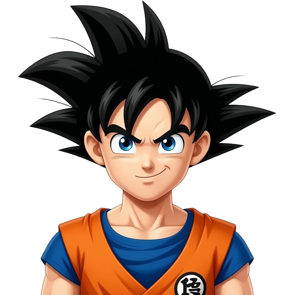 A person dressed as a goku. emoji