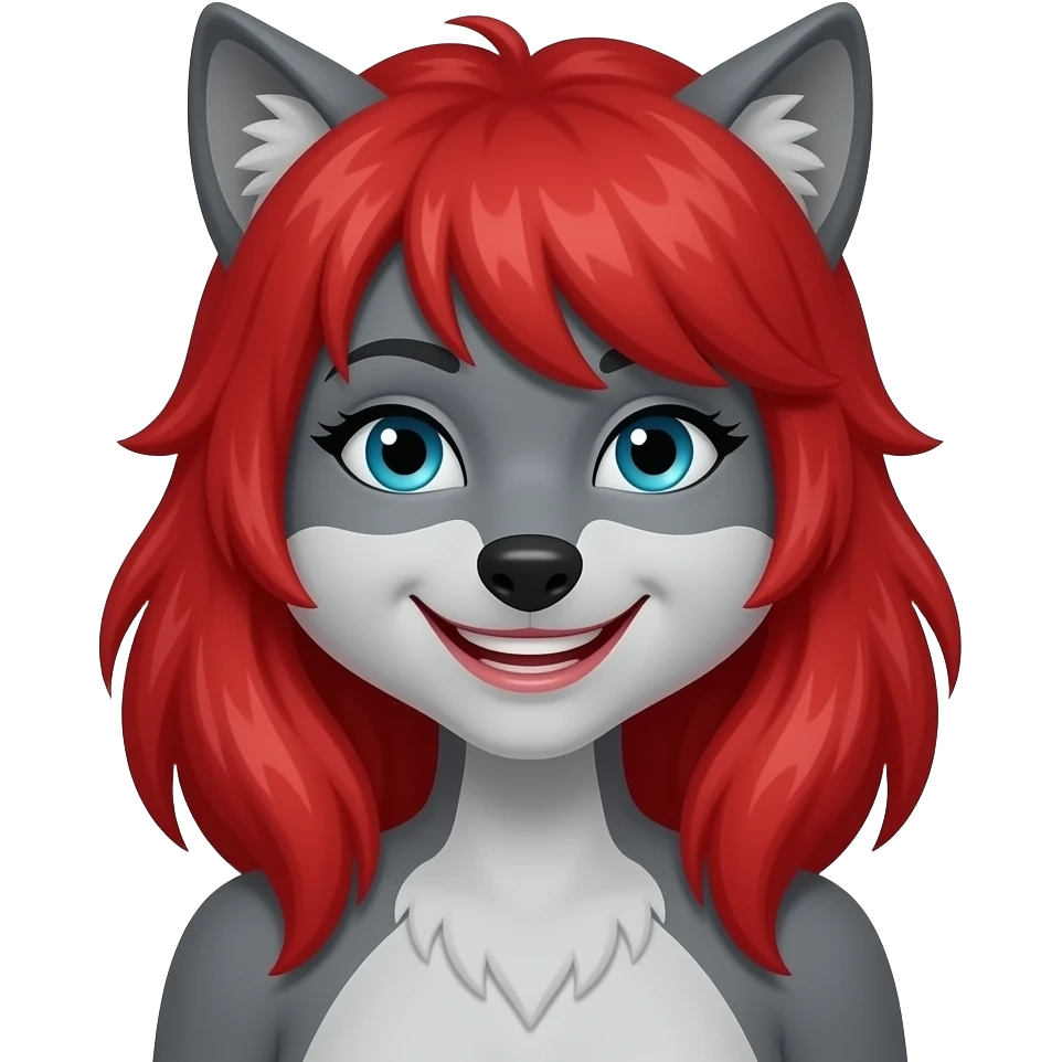 werewolf red hair female HAppy emoji