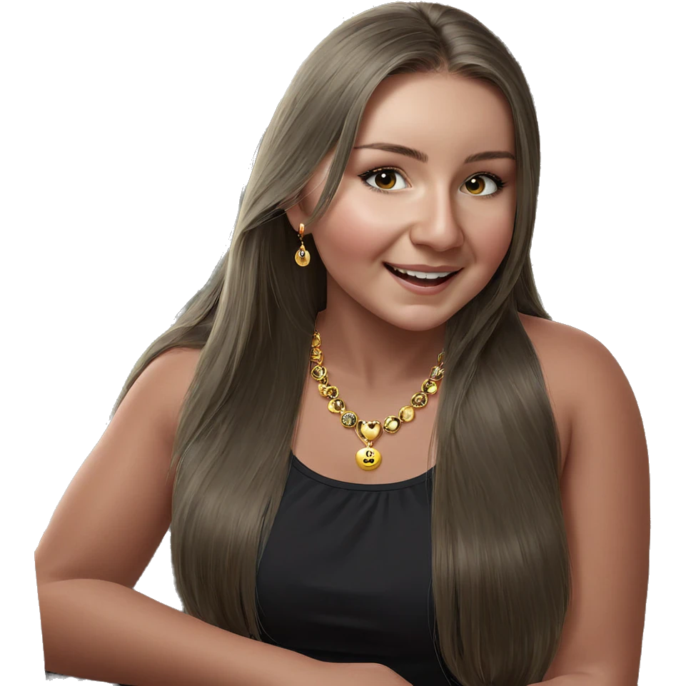 smiling girl with jewelry emoji