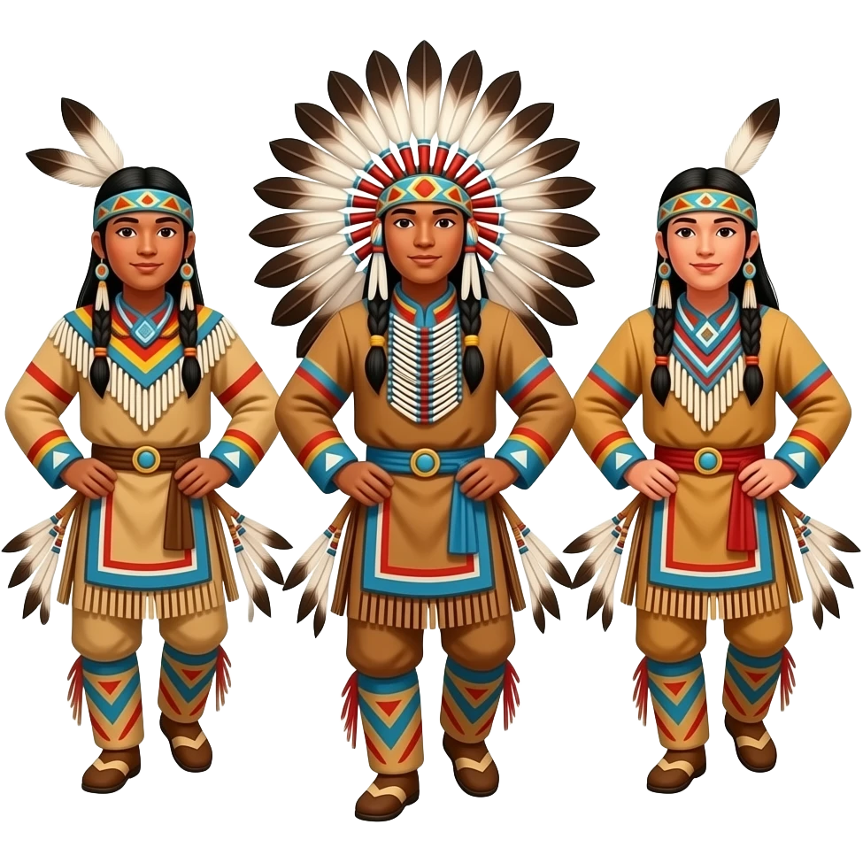 vibrant native american pow wow dancing group emoji