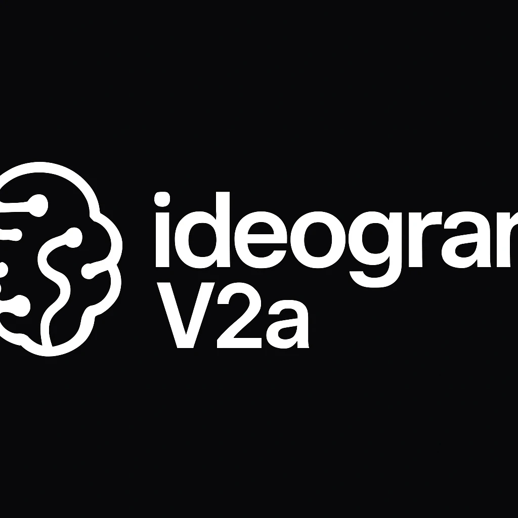 recreate this logo with text of "ideogram V2a" emoji