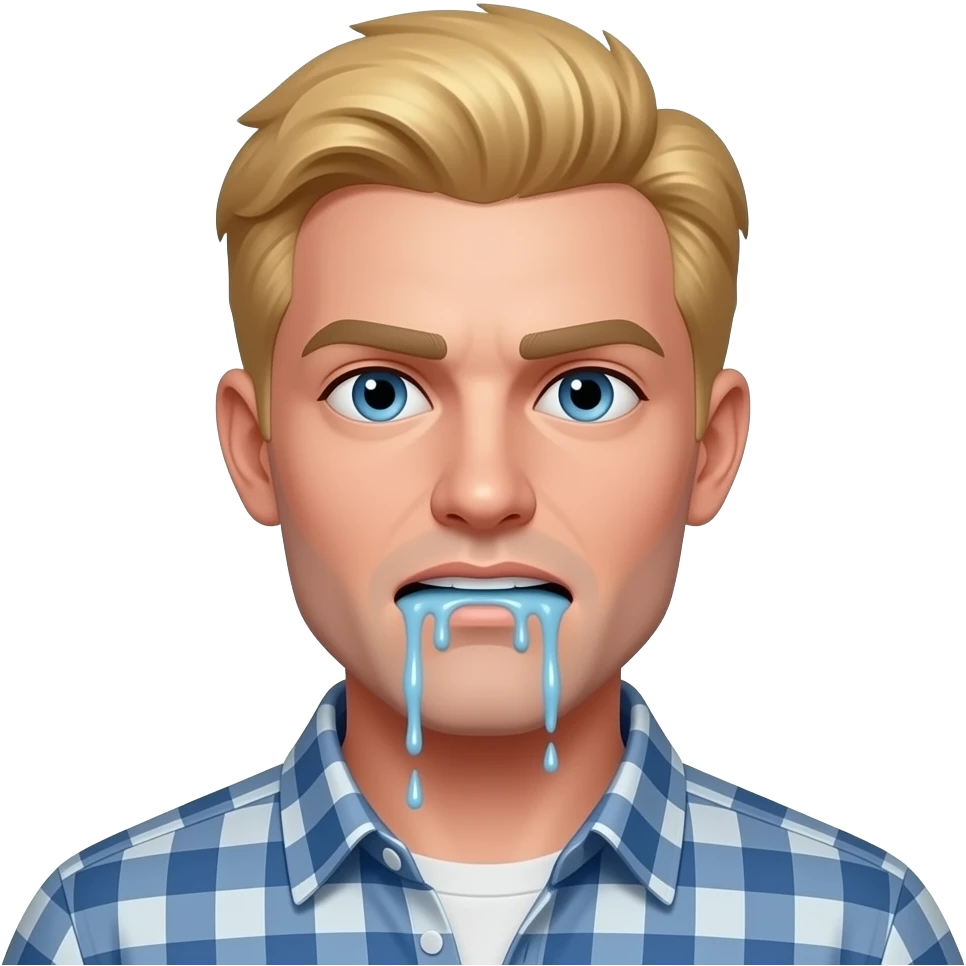 guy blonde hair  emoji style Slime out o guy blonde hair  emoji style Slime out of Mouth glitchedf Mouth glitched emoji