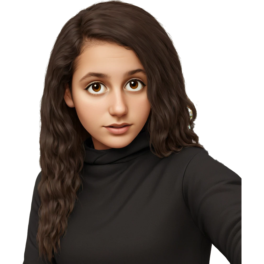 girl with brown hair flower emoji