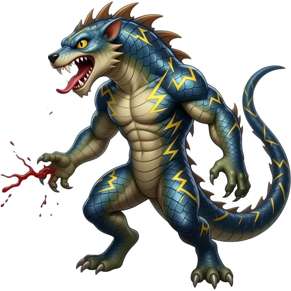 Feral Scaly Striking Slaying Badass Evil Handsome Lightning-patterned Zig- emoji