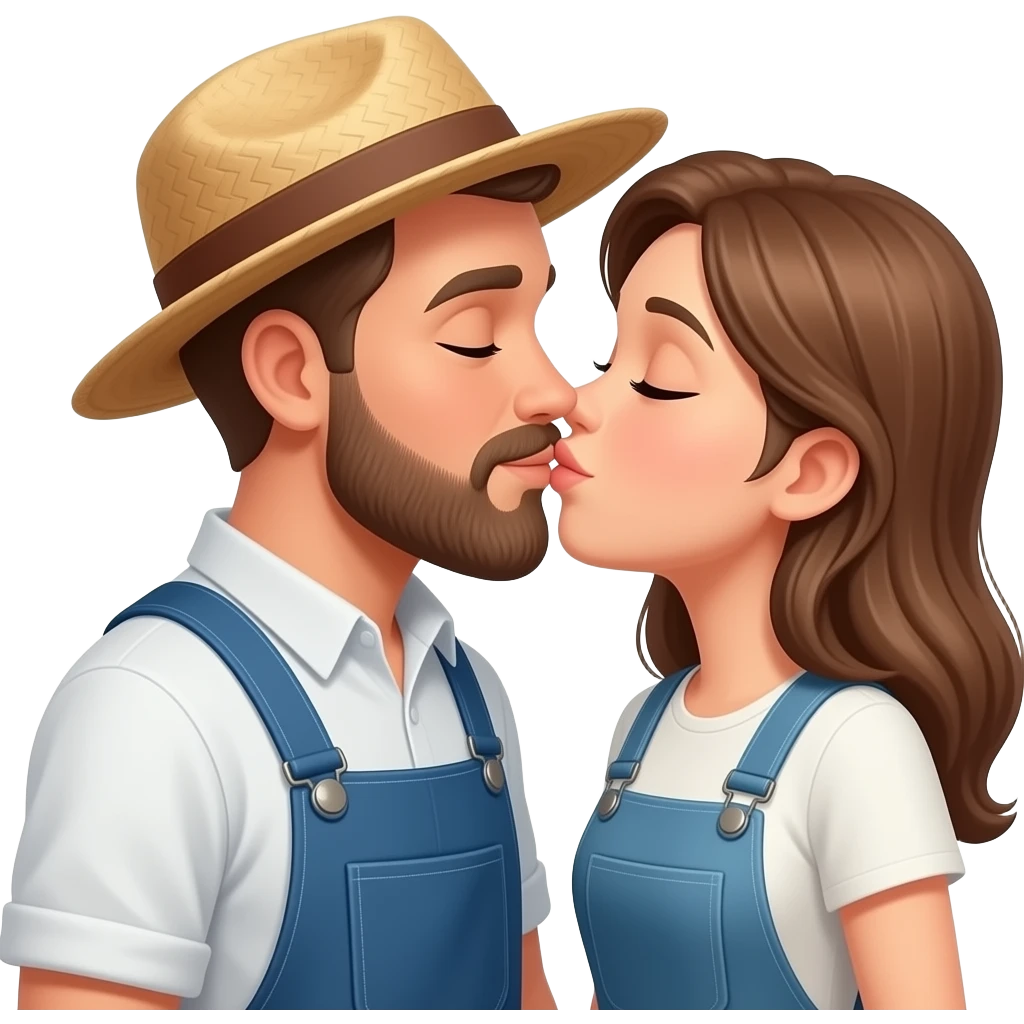 Contadino e contadina che si baciano emoji