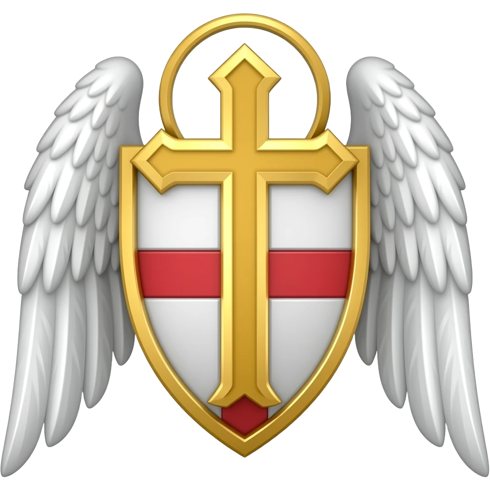 saint emblem with diamond wings emoji