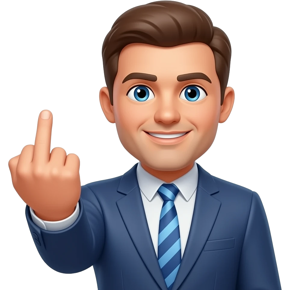 Flip the middle finger big ole FUCK OFF! emoji