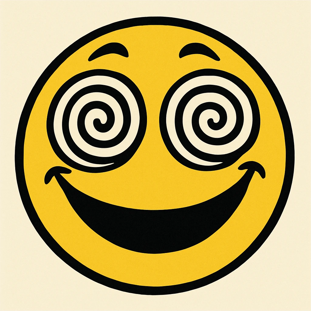 yellow face with spiral eyes emoji