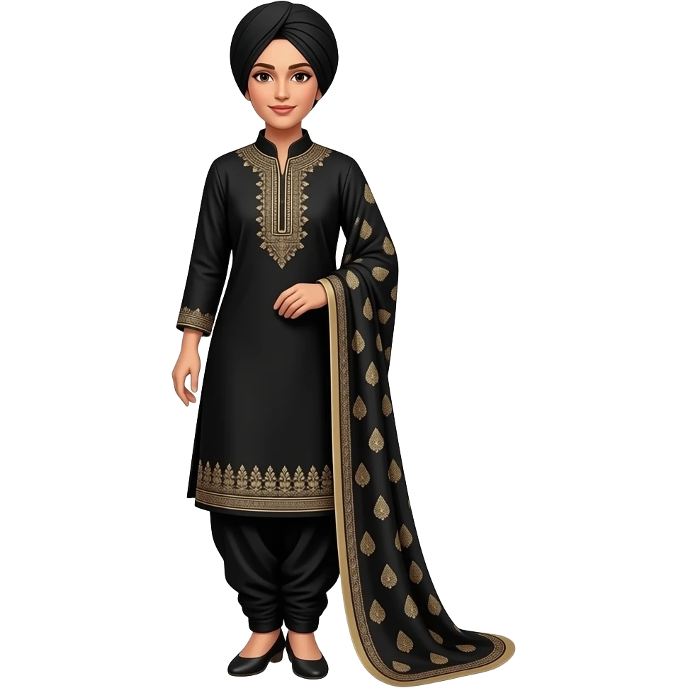 punjabi salwar suit womens emoji just the outfit no person in black emoji