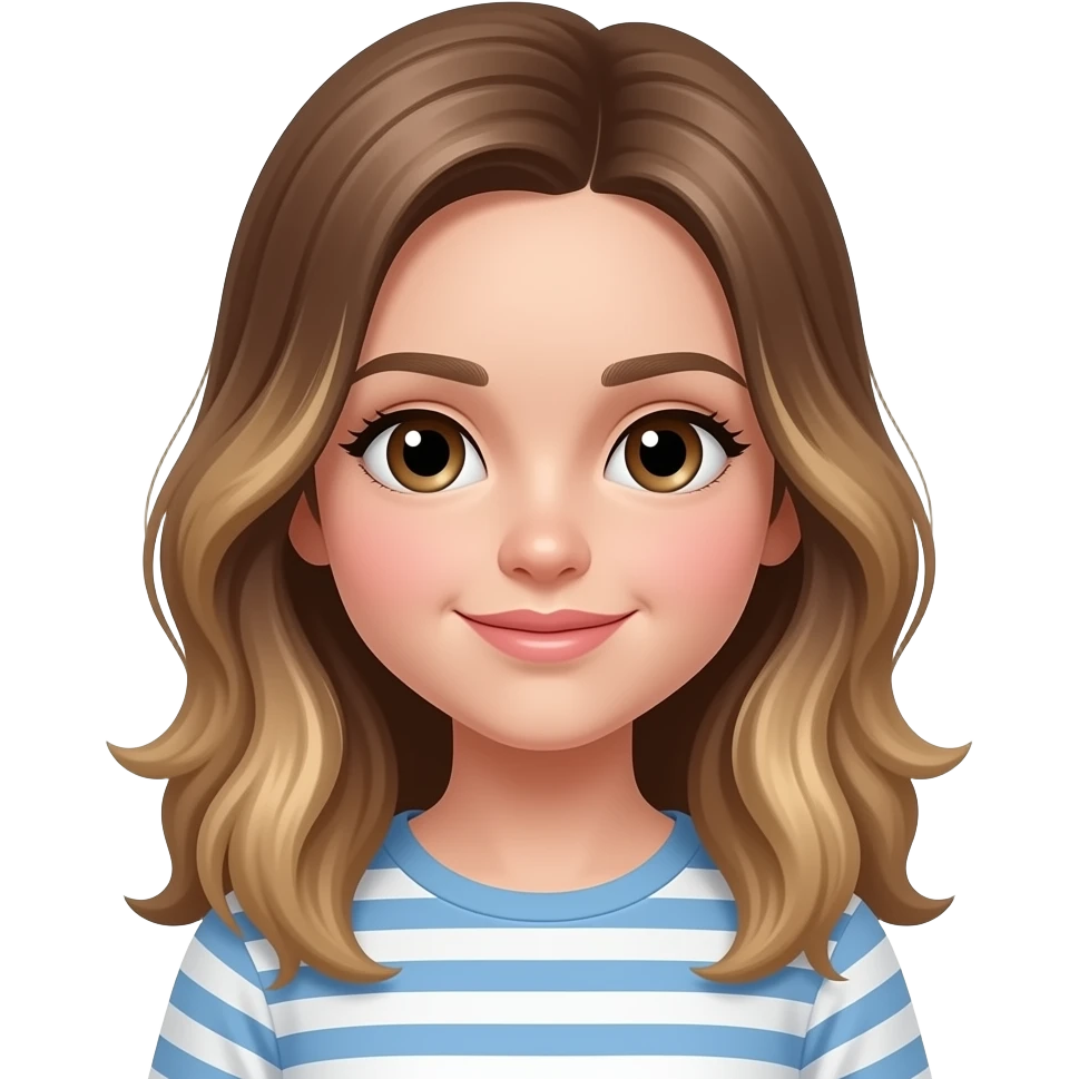 Dark blonde girl with baby highlights emoji