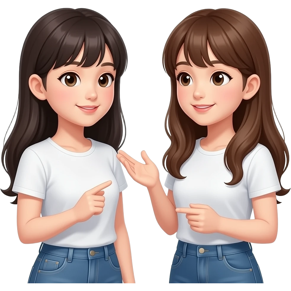 japanese and european beautiful girls with english conversation, long hair emoji