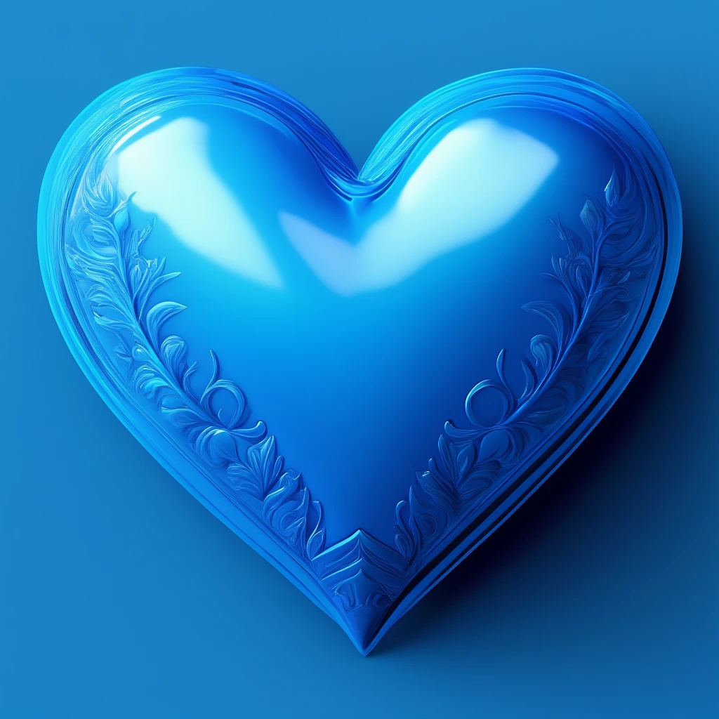 ultra detailed blue heart emoji