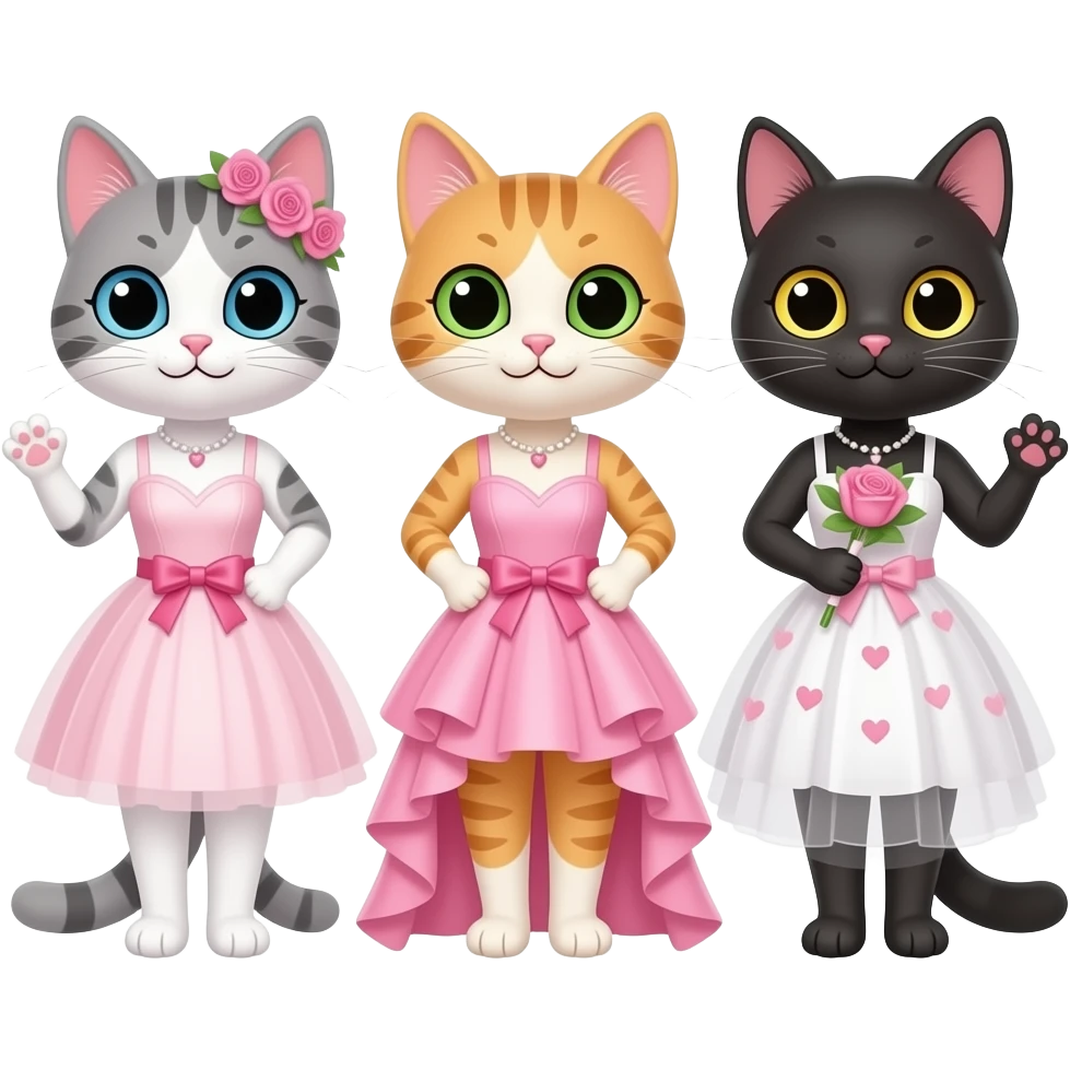 three happy bachelorette cats emoji