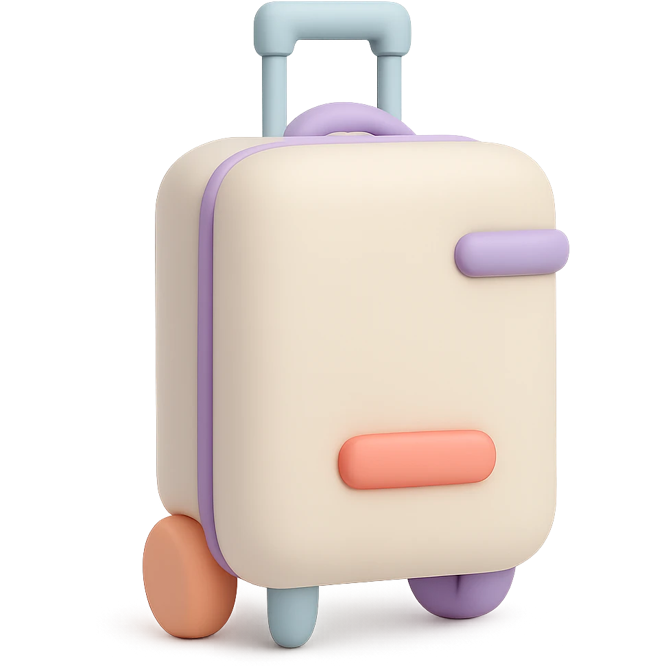 aesthetic ivory minimal suircase with wheels emoji