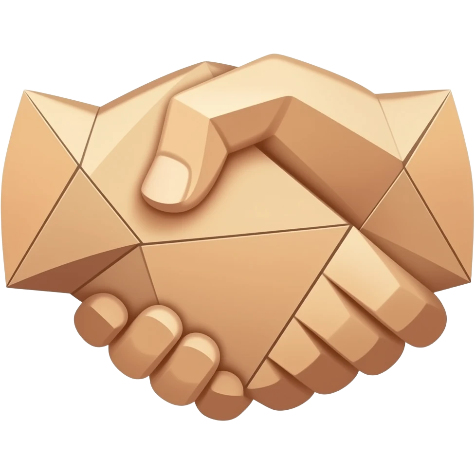 tangram handshake papercraft emoji