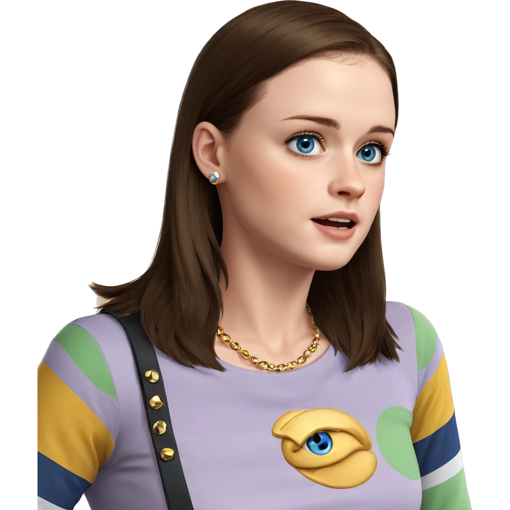 blue eyed girl in jewelry emoji