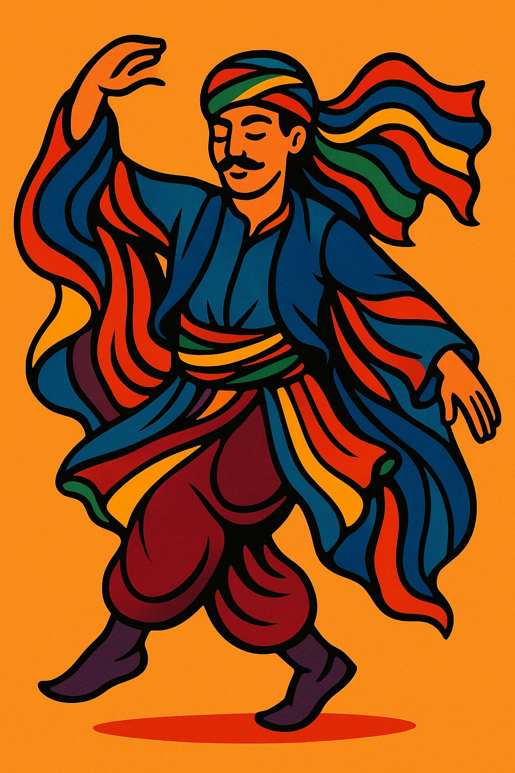 traditional Kurdish dancer in vibrant colors emoji