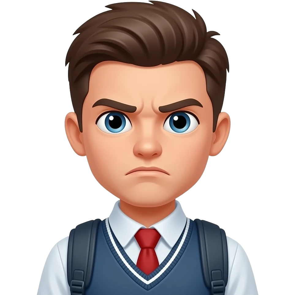 annyoyed young person in school emoji