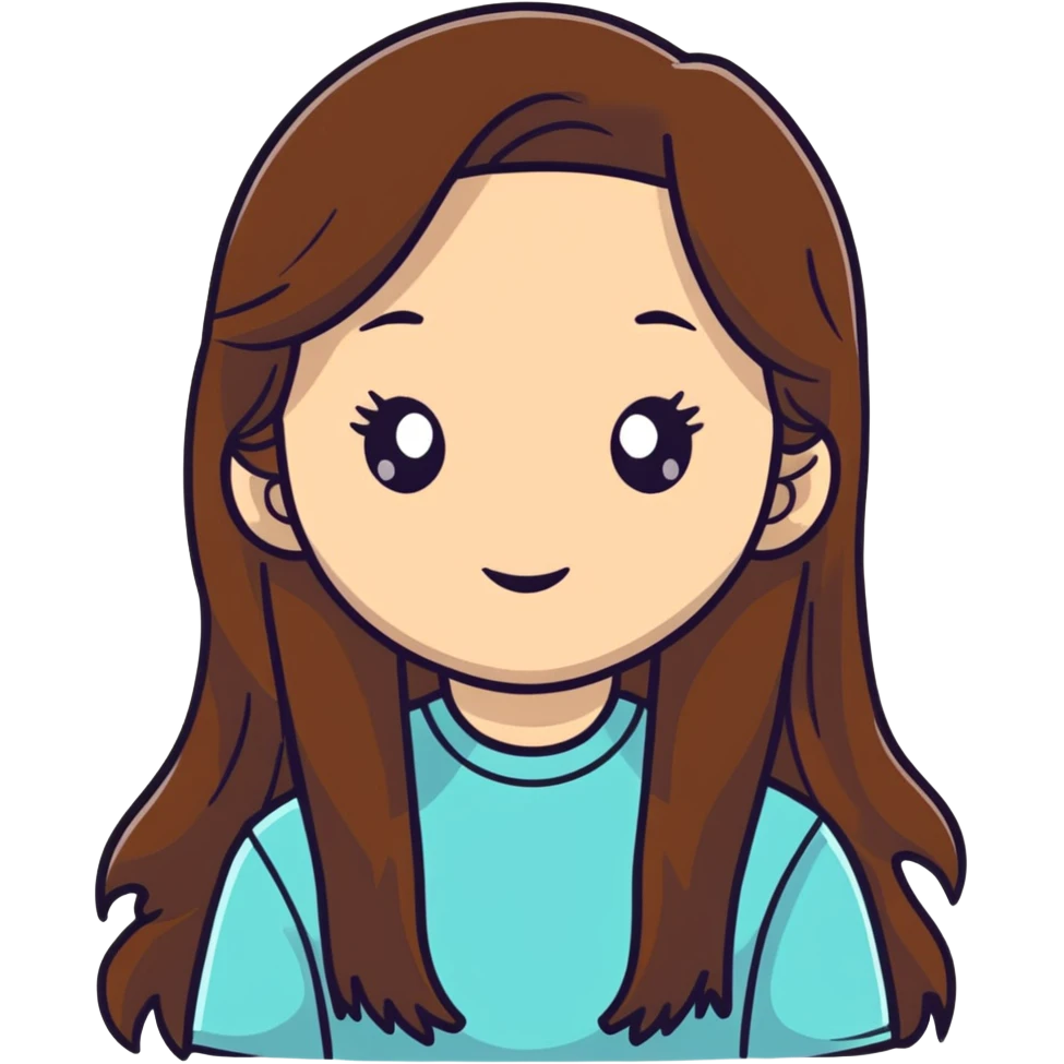 A girl with a brown long hair  emoji