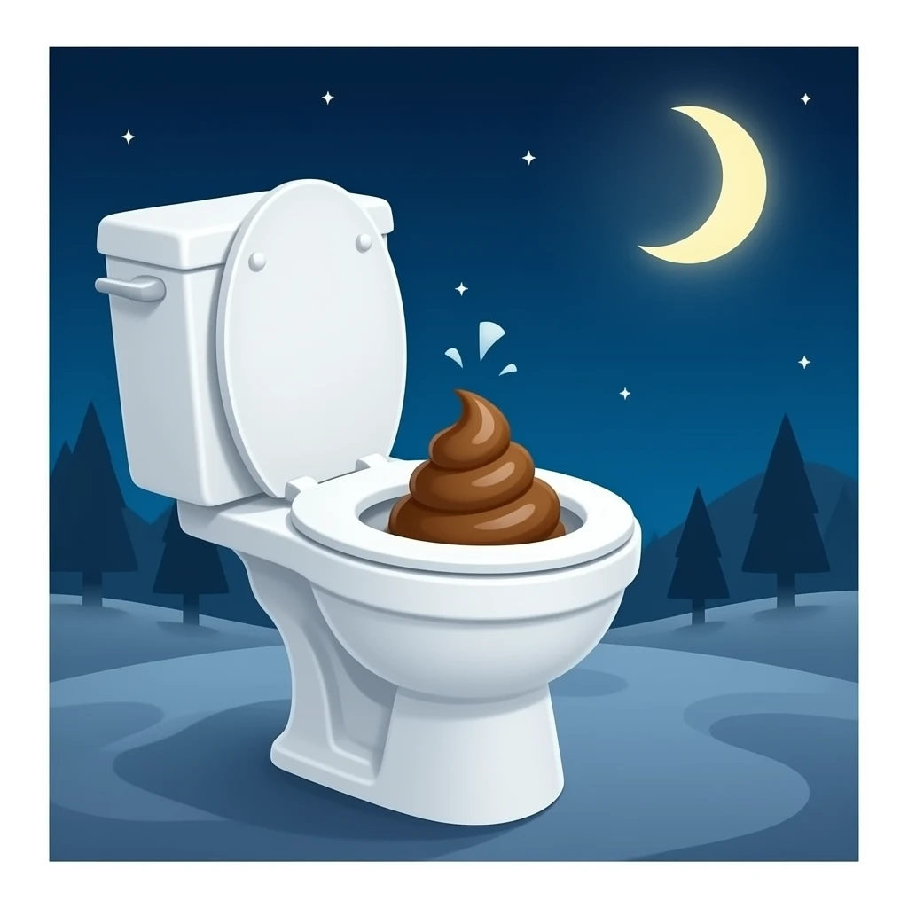 Flushing poop, in the toilet emoji