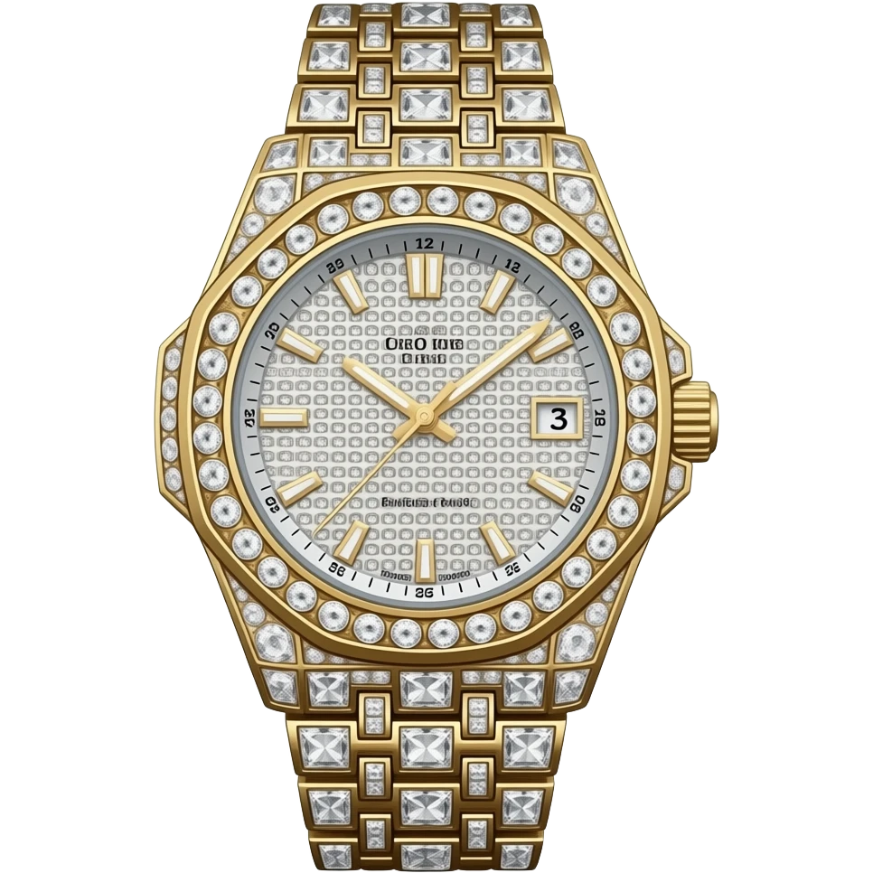Iced out diamond watch emoji