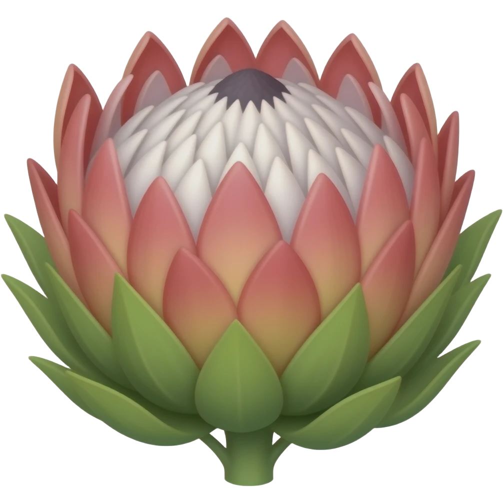 A protea with no stem or leaves. emoji