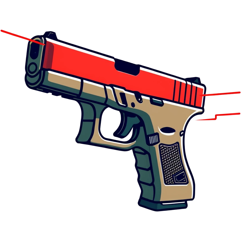 glock with a red laser emoji