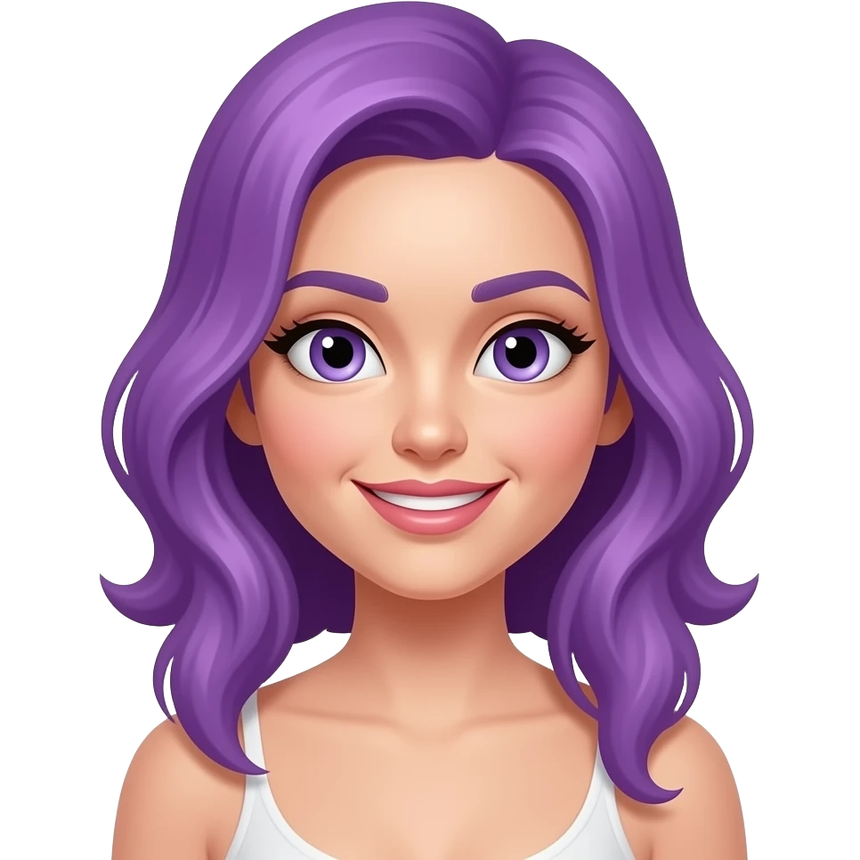 mujer coqueta de cabello violeta emoji