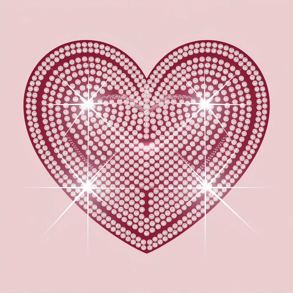 heart with a sparkling diamond pattern emoji