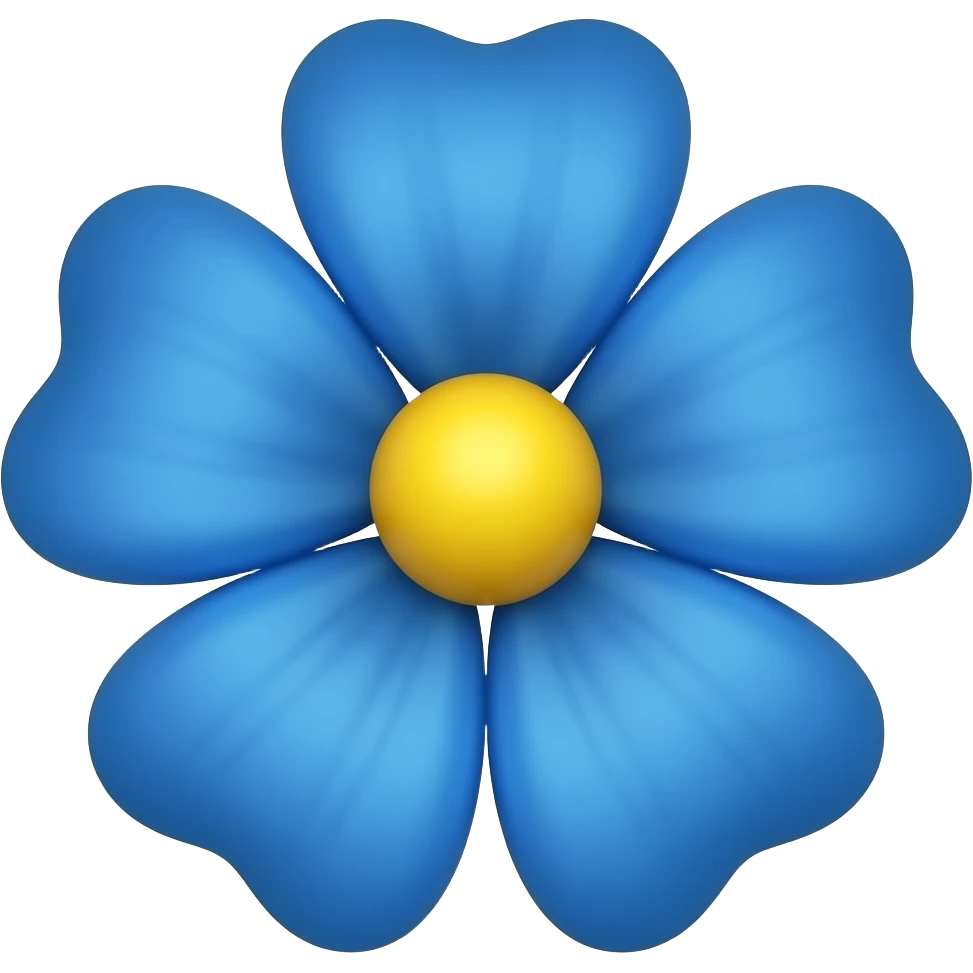 🌸 mavi çiçek emojisine dönüştür emoji