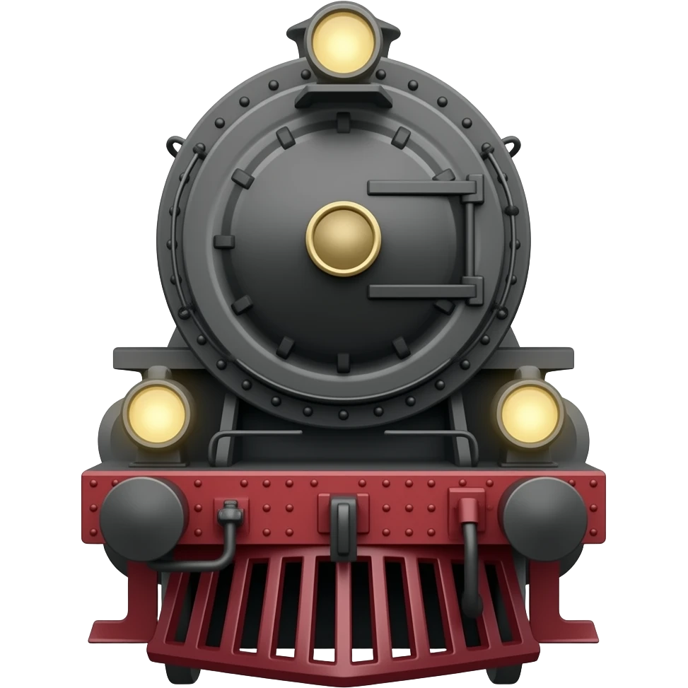 Maroon steam train emoji style front view emoji