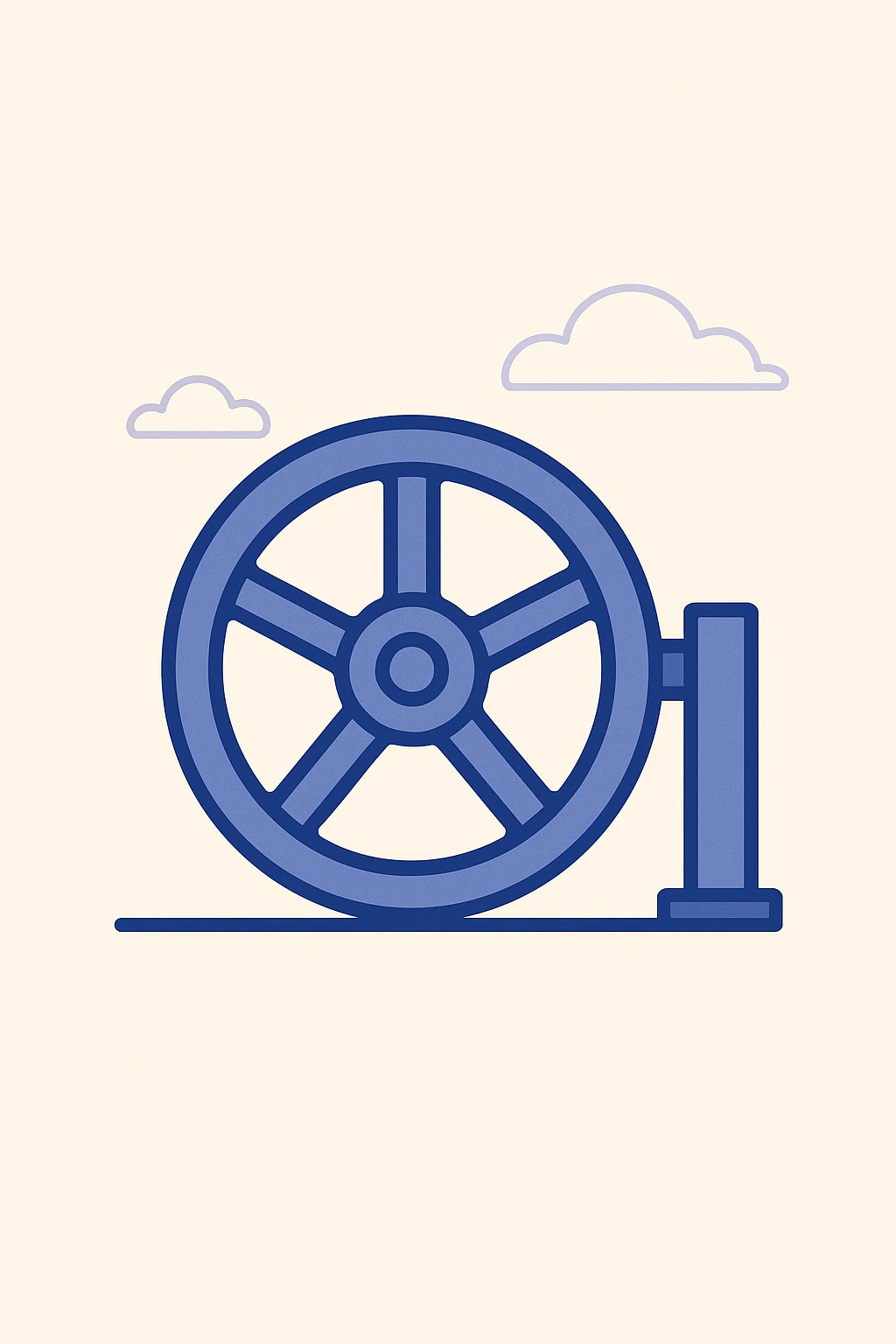 a flywheel, minimal, flat design emoji