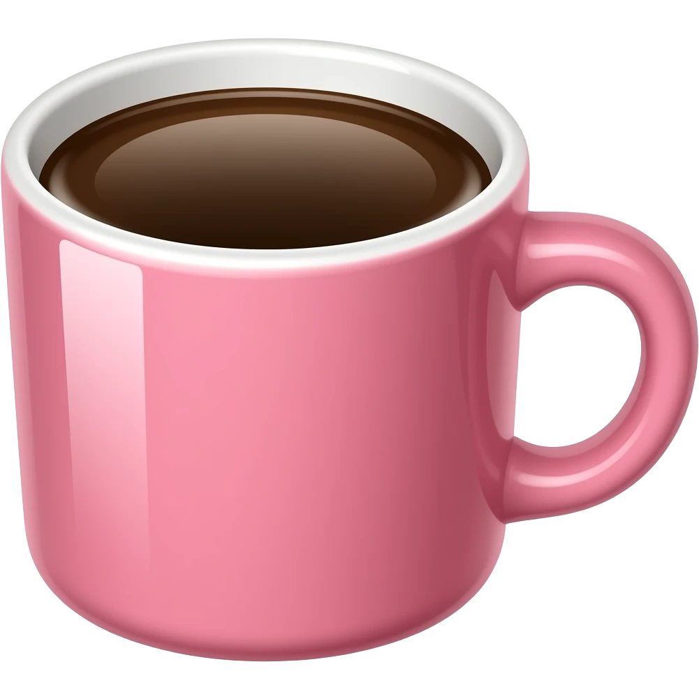 i want you to generate a pink mug full of coffee please emoji
