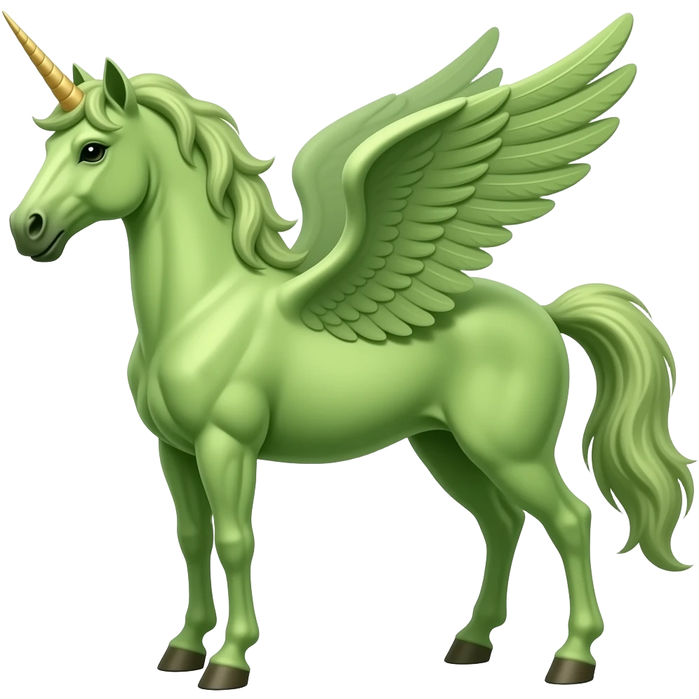 GREEN VERSION OF PEGASUS EMOJI emoji