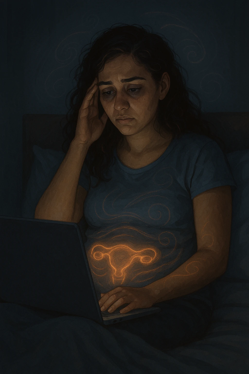 donna con PCOS insonnia emoji